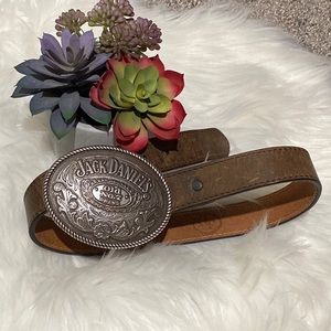 Jack Daniels Belt Buckle with Leather Kids Belt